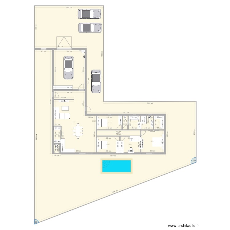 villeneuve. Plan de 18 pièces et 668 m2