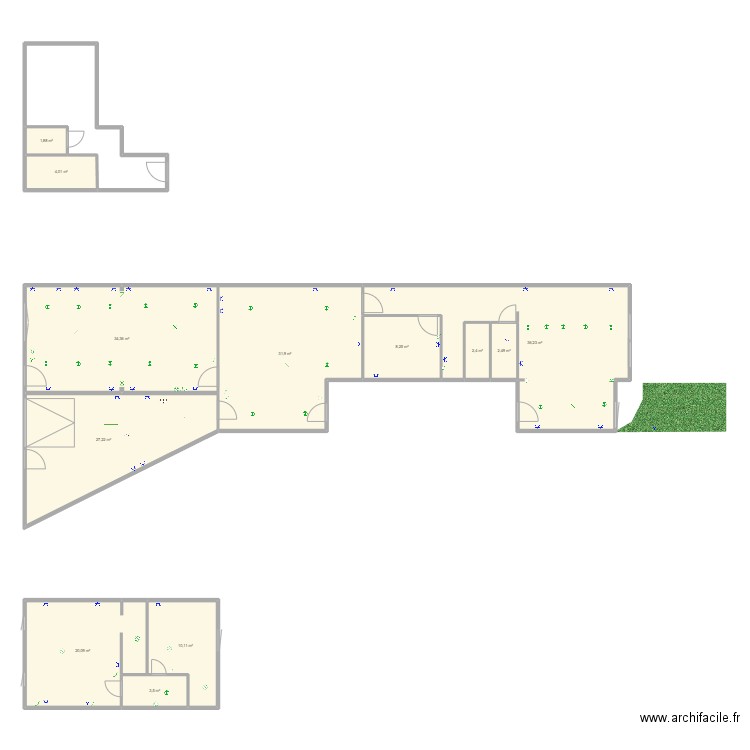 Heirweg  85 Idegem. Plan de 12 pièces et 182 m2