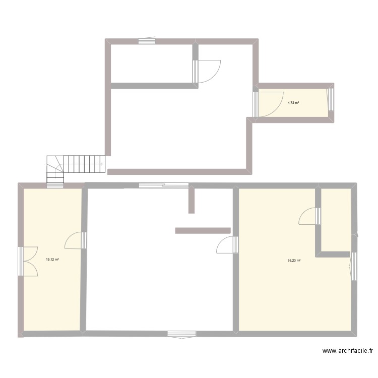 Eliott. Plan de 3 pièces et 60 m2