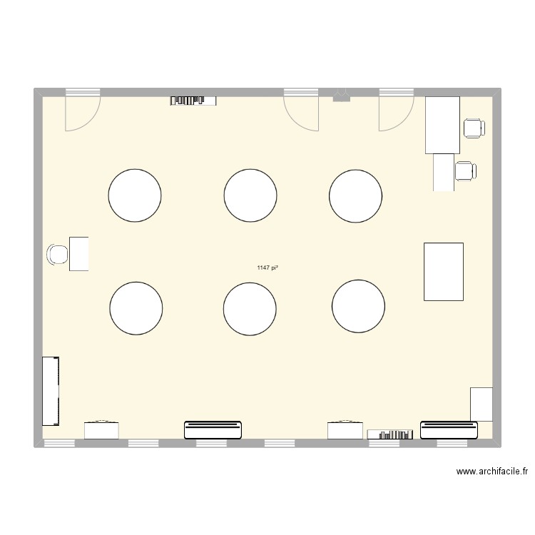 Classe Lisa Nadeau-Lang. Plan de 1 pièce et 107 m2