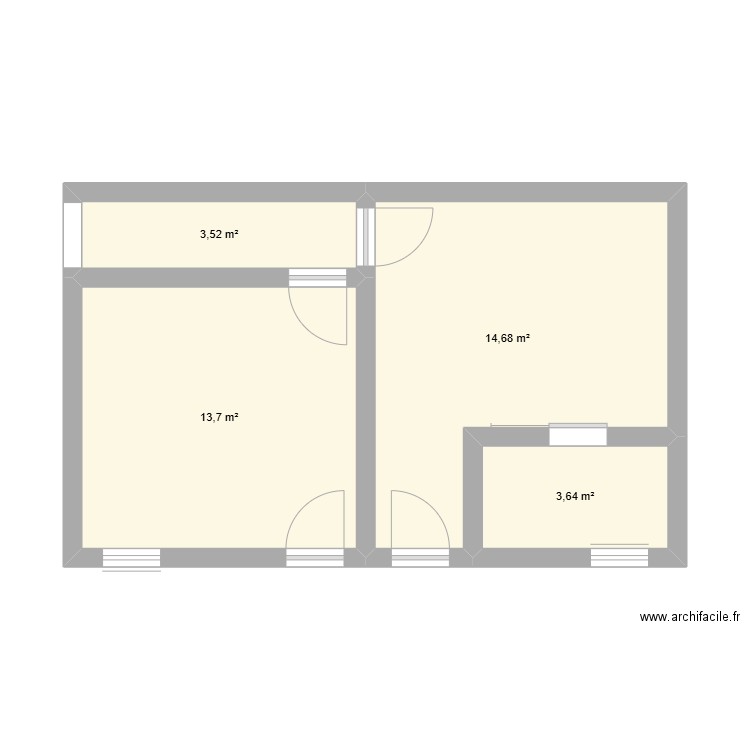 Garage. Plan de 4 pièces et 36 m2