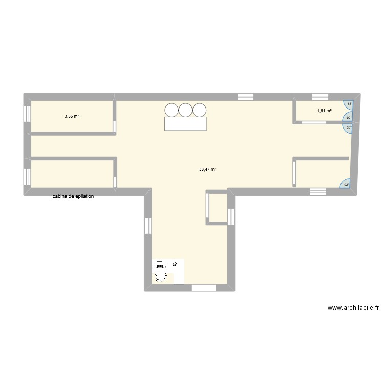 ESP PLAN. Plan de 4 pièces et 47 m2