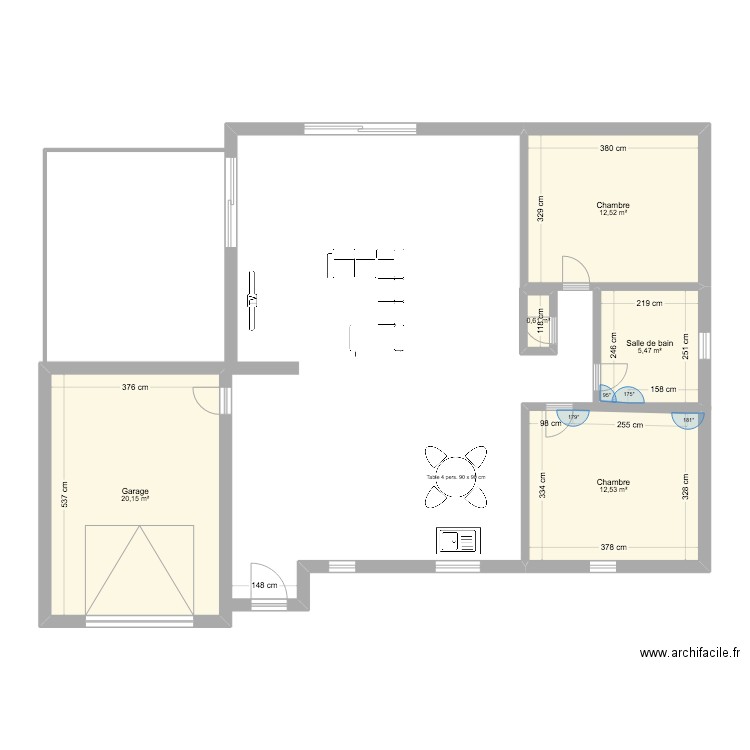 Maison Alex. Plan de 5 pièces et 51 m2