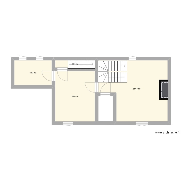 maison Savennières. Plan de 4 pièces et 44 m2