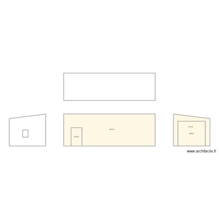 plan garage facade 2. Plan de 4 pièces et 48 m2