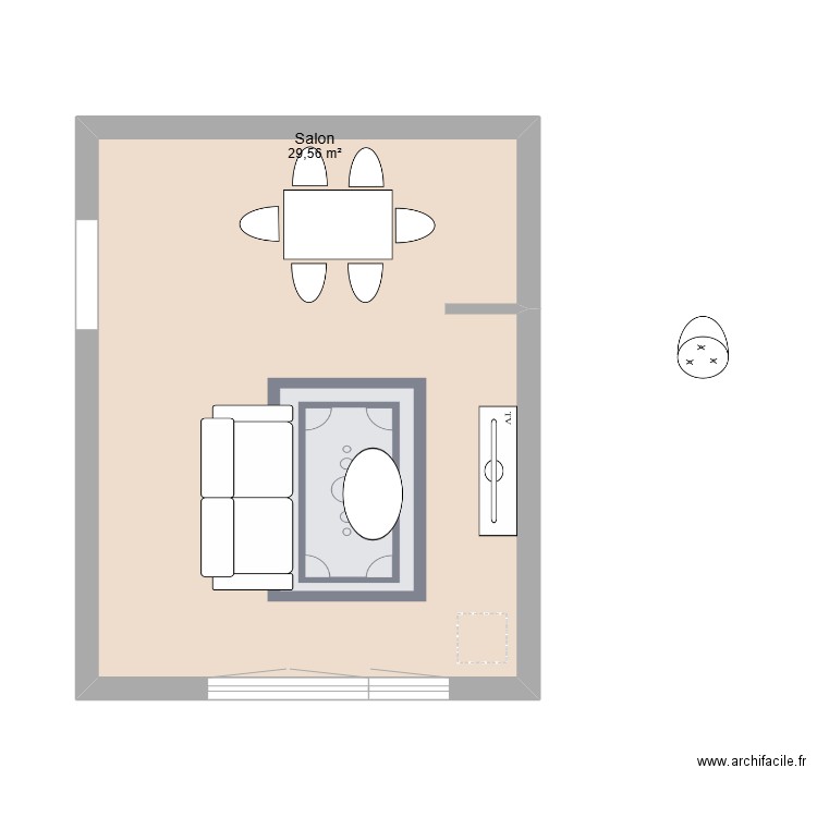 Salon ST-FELIX. Plan de 1 pièce et 30 m2