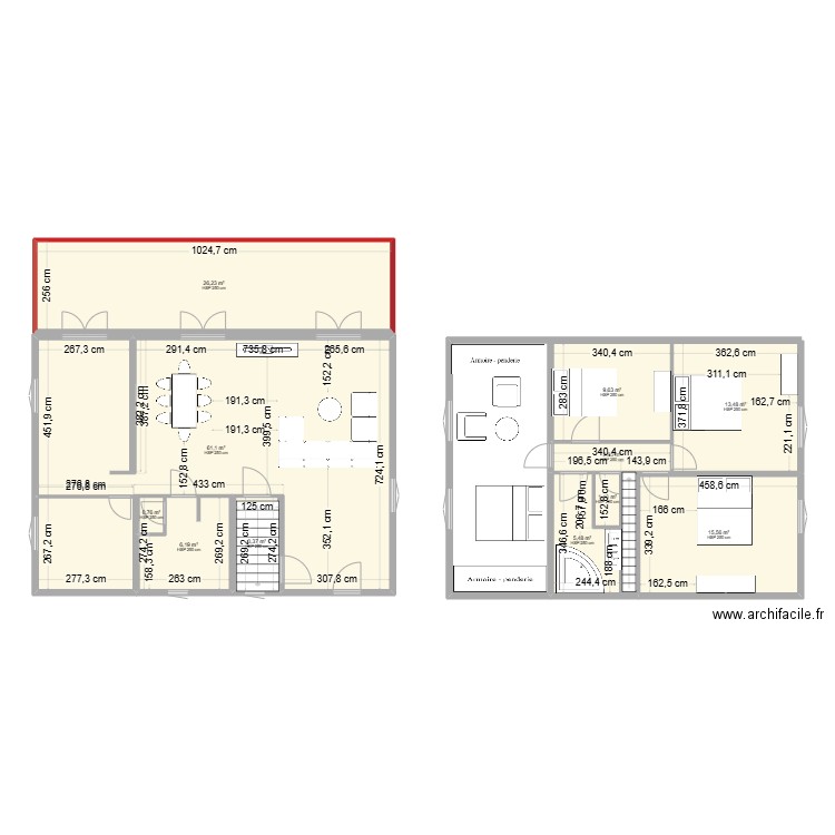 BOIS GROS 1 ER ETAGE. Plan de 11 pièces et 146 m2