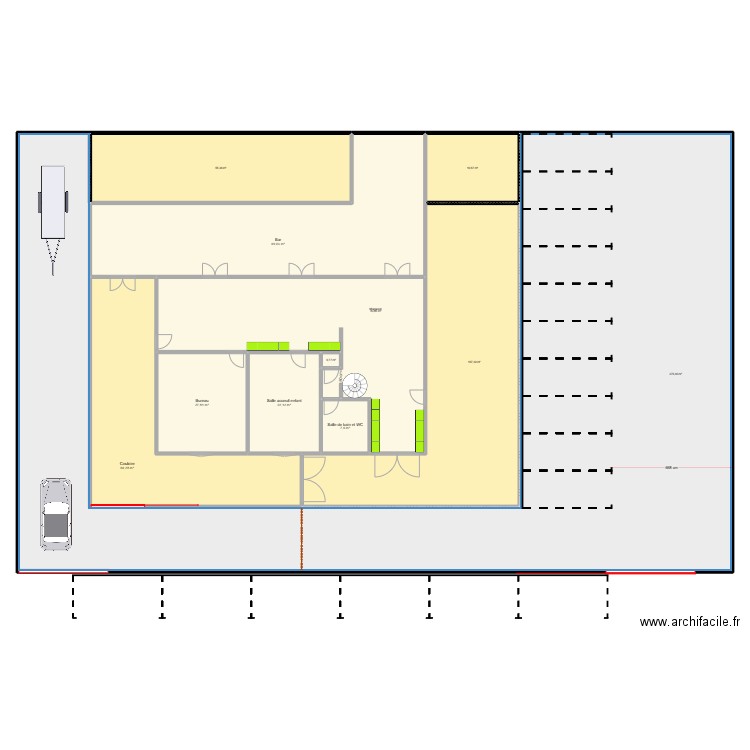 Strat et Jeux V4. Plan de 15 pièces et 1060 m2