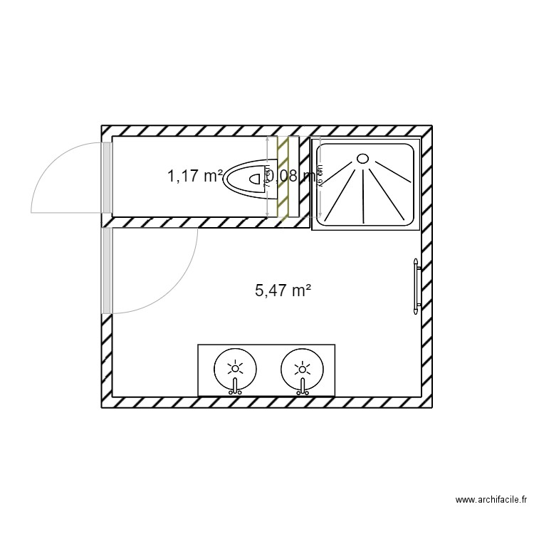 cliente Masson 2. Plan de 3 pièces et 7 m2