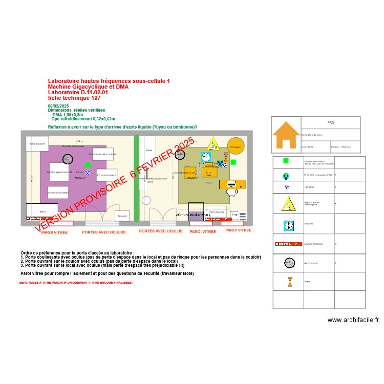 Fiche 127_ Labo hautes fréquences sous cellule 1 V2025-02-06. Plan de 2 pièces et 52 m2