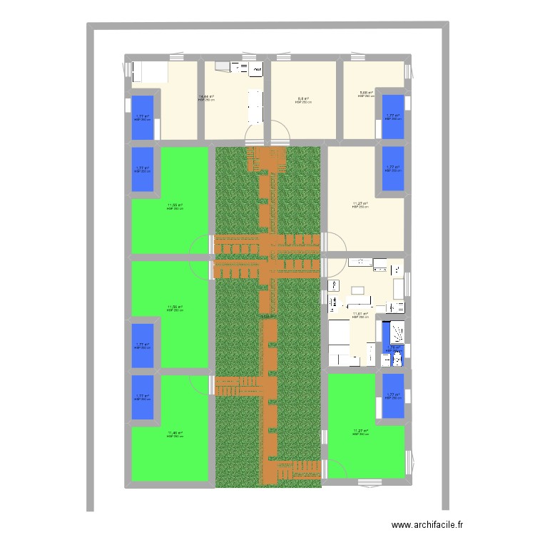 PROJET CONSTRUCTION FCV. Plan de 17 pièces et 112 m2