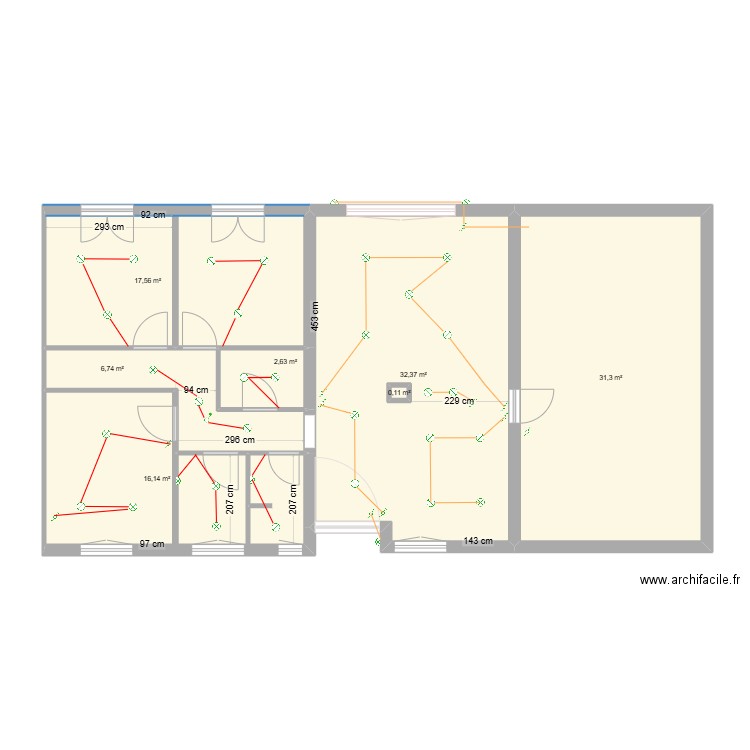 LEGTA 512 ECLAIRAGE. Plan de 7 pièces et 107 m2