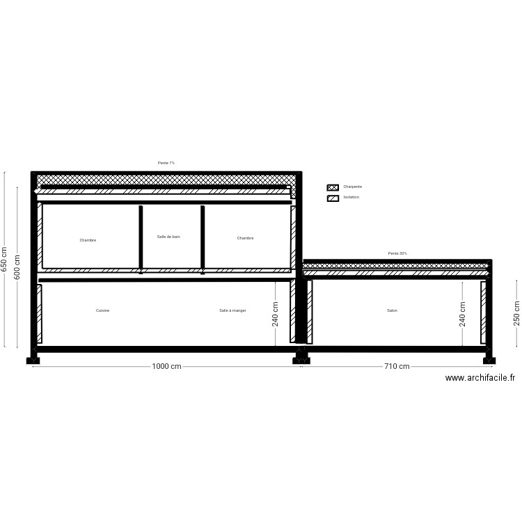 Plan coupe est après travaux . Plan de 0 pièce et 0 m2