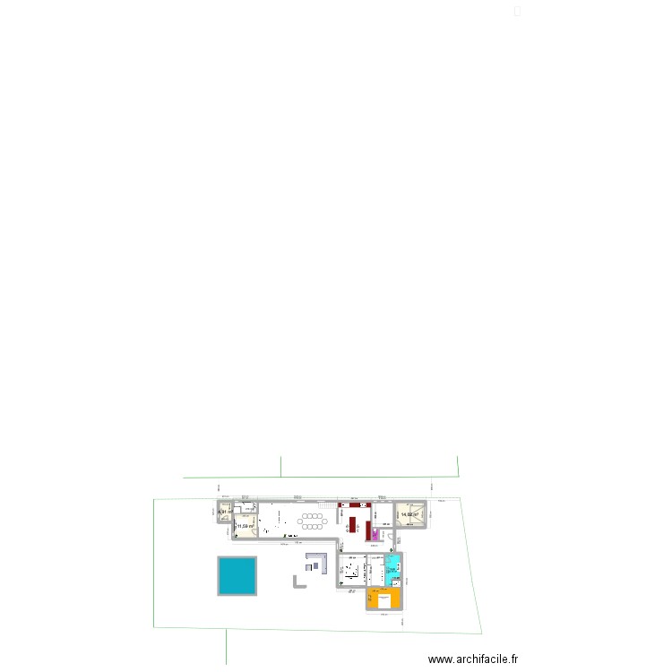 Maison II. Plan de 6 pièces et 57 m2