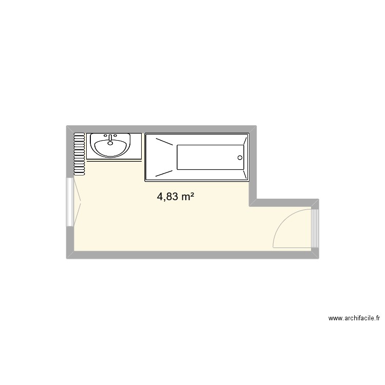 SdB Murielle 2. Plan de 1 pièce et 5 m2