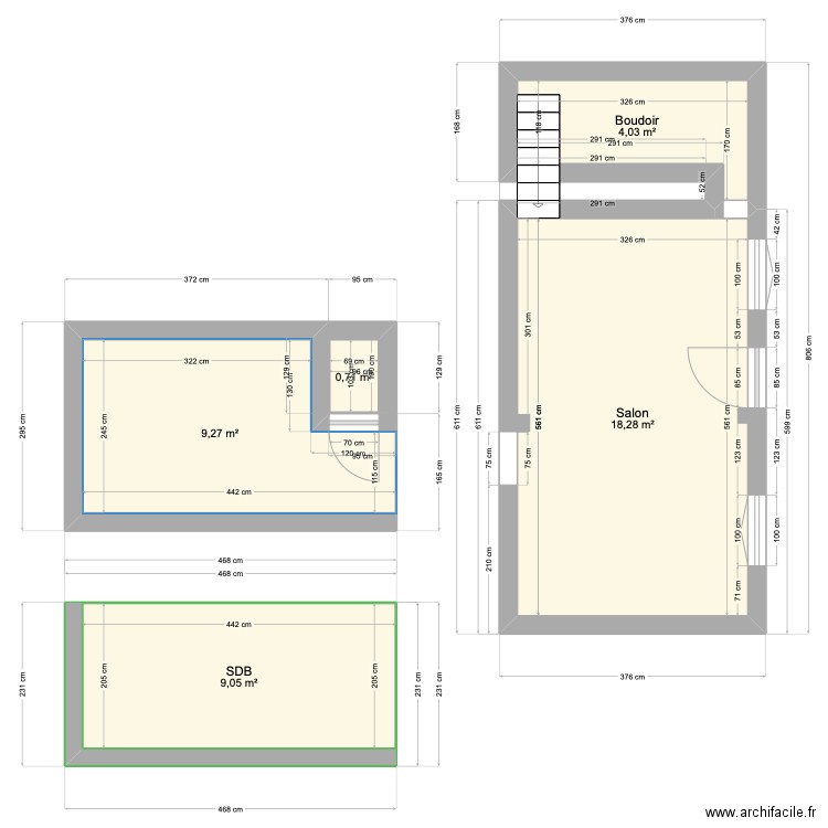 Les Dages RDC. Plan de 5 pièces et 41 m2