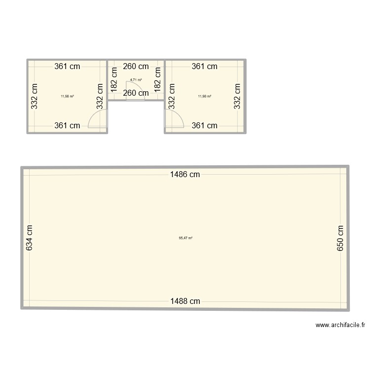 Plan Pineca. Plan de 4 pièces et 124 m2