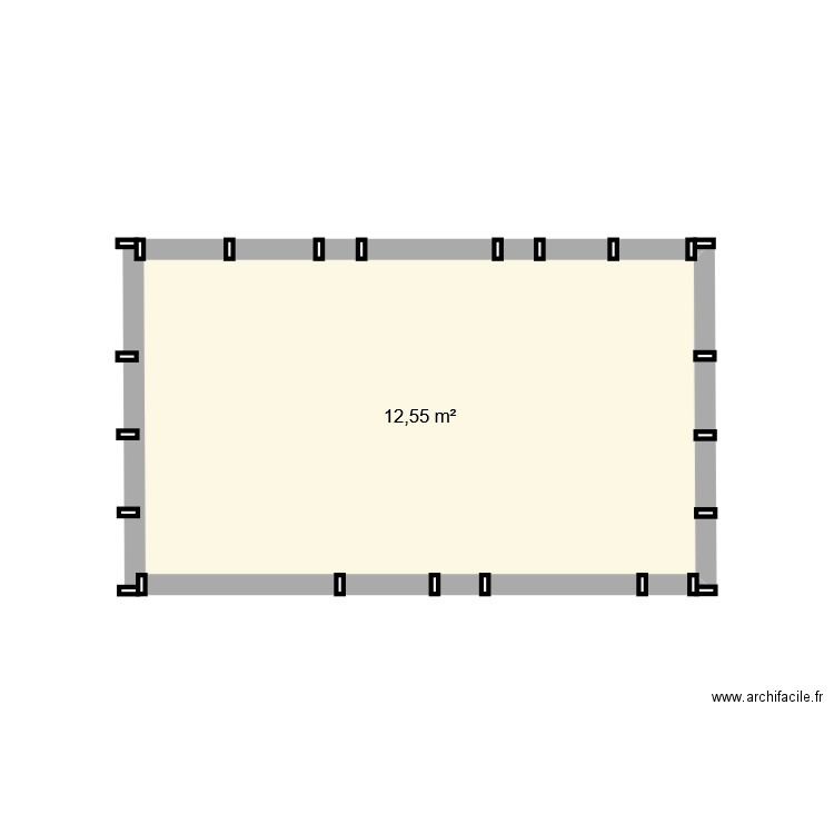 lcoation. Plan de 1 pièce et 13 m2