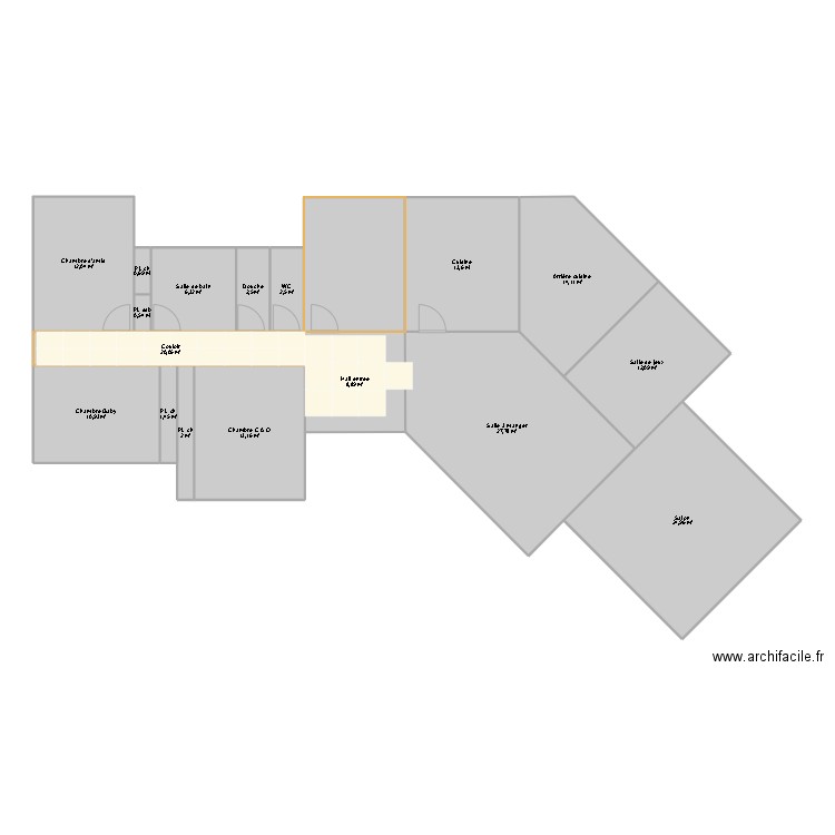 Maison_Pont de Crau. Plan de 17 pièces et 174 m2