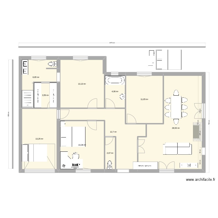 maison_cenon. Plan de 10 pièces et 109 m2