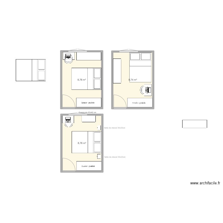 plan 470x265. Plan de 3 pièces et 26 m2