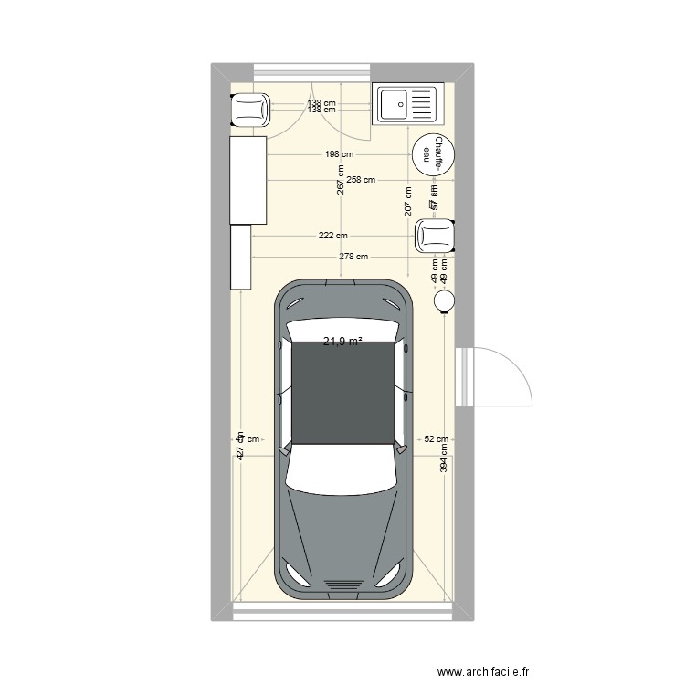 Garage Saint Jean. Plan de 1 pièce et 22 m2