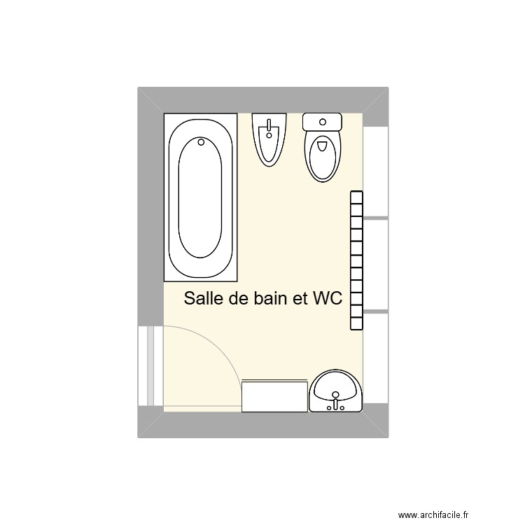 COZZOLINO Rossana. Plan de 1 pièce et 6 m2