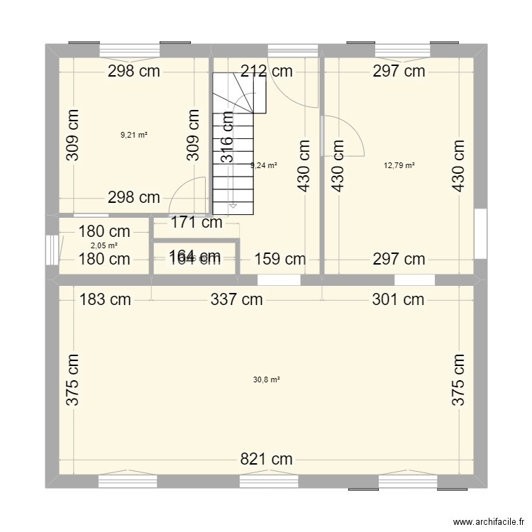 Maison 2. Plan de 6 pièces et 65 m2