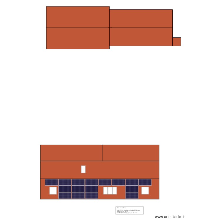 Bonningues. Plan de 1 pièce et 85 m2