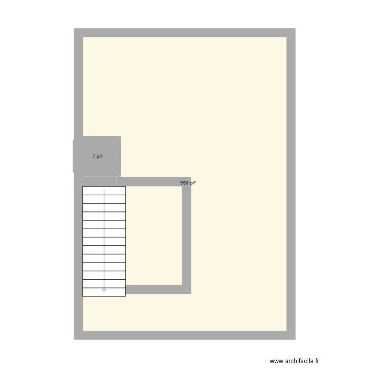 Sous-Sol. Plan de 2 pièces et 53 m2