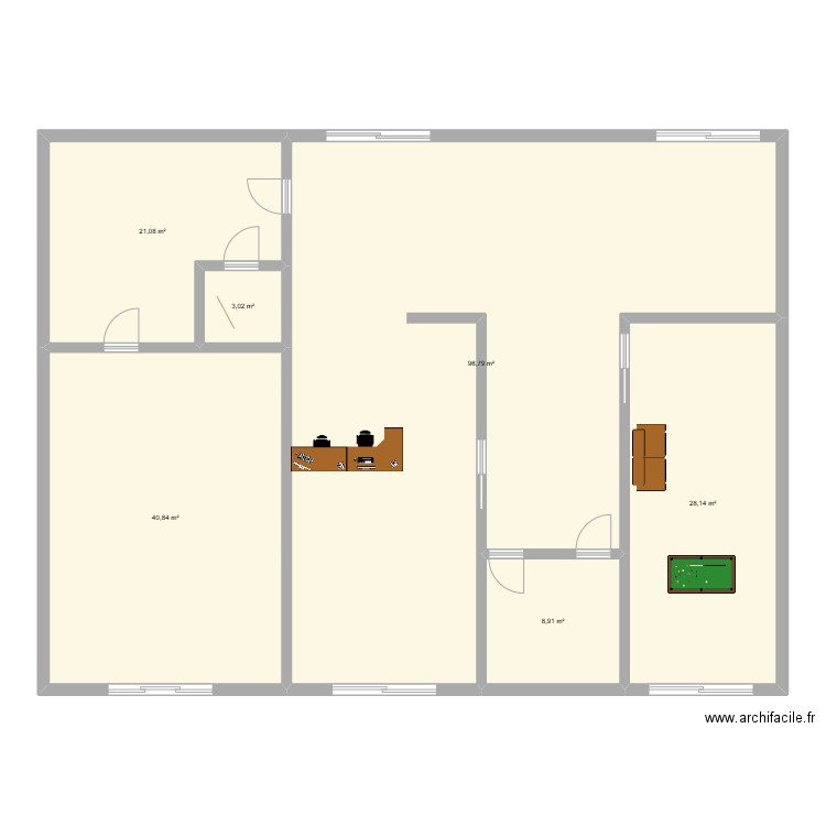 TP1 - Schéma physique Simpl. Plan de 6 pièces et 199 m2