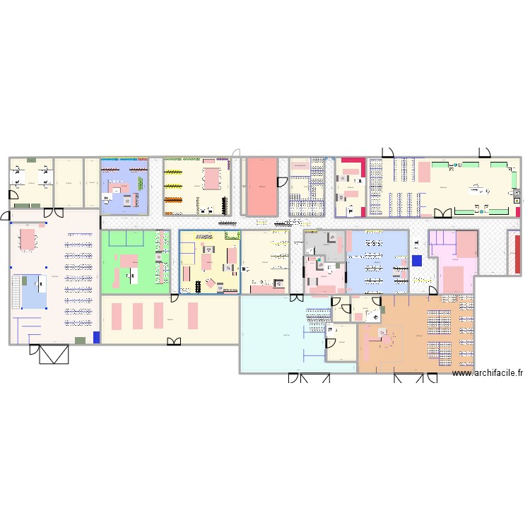 Chantier BI . Plan de 26 pièces et 1114 m2