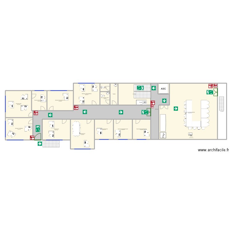 MINOTERIE 2e ETAGE. Plan de 19 pièces et 412 m2