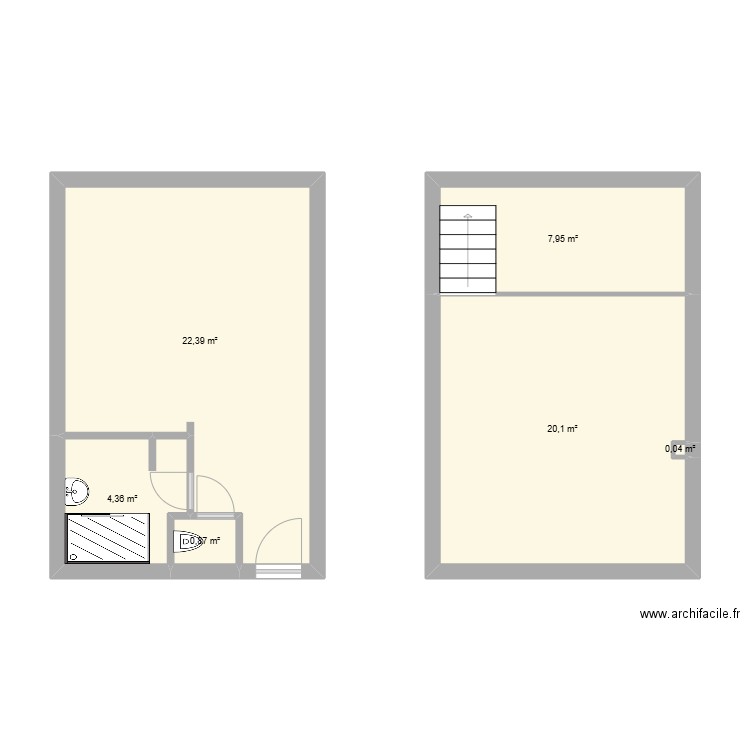 hoche. Plan de 6 pièces et 56 m2