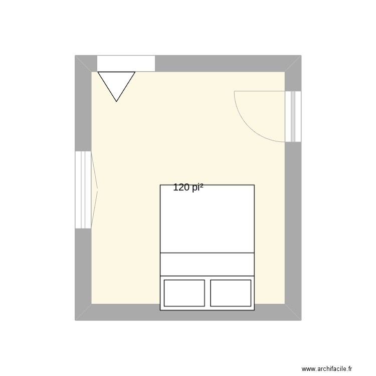 maude chambre. Plan de 1 pièce et 11 m2