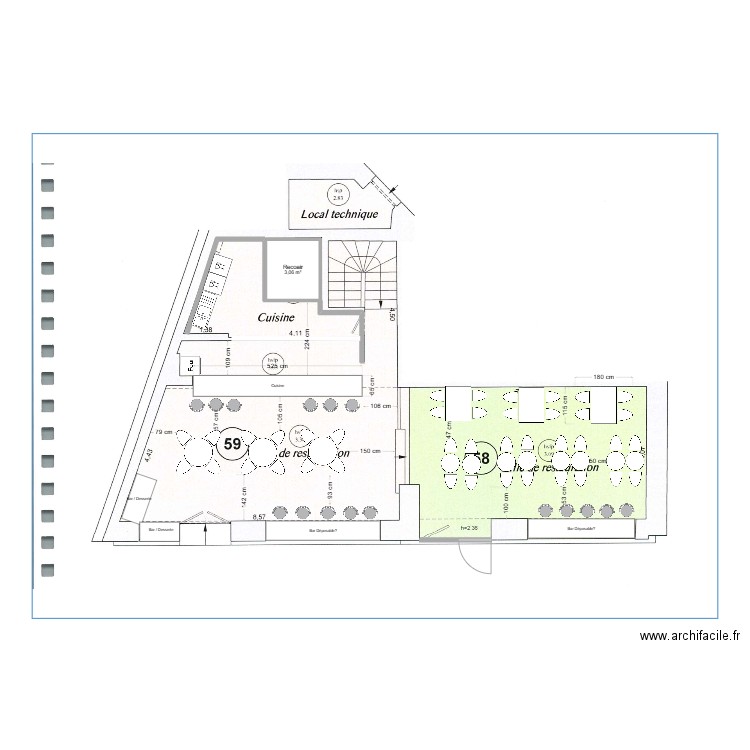 20250110_Bao_Ternes_Zoning aménagement RDC2. Plan de 1 pièce et 3 m2