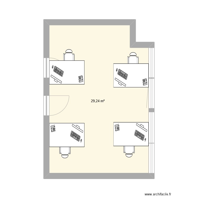 B245. Plan de 1 pièce et 29 m2