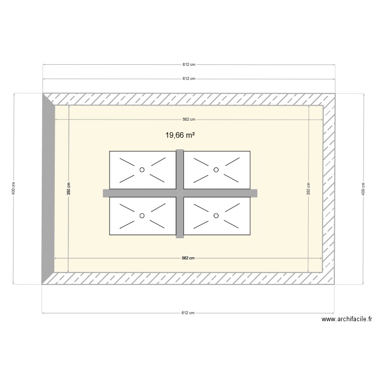 Laverie. Plan de 1 pièce et 20 m2