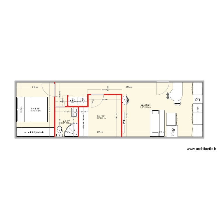 BREUIL 4. Plan de 4 pièces et 41 m2