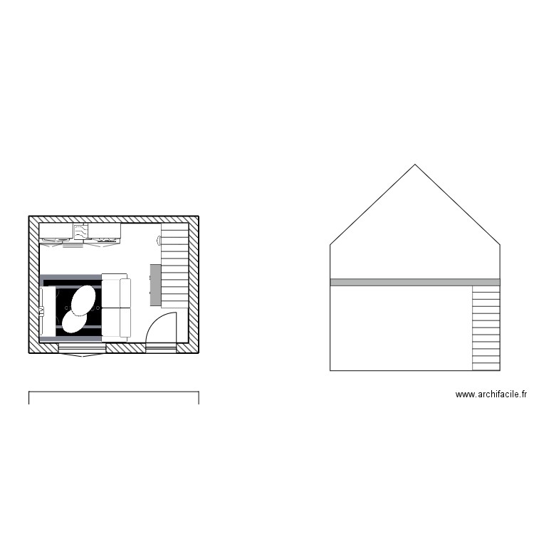 studio étudiant2. Plan de 4 pièces et 32 m2