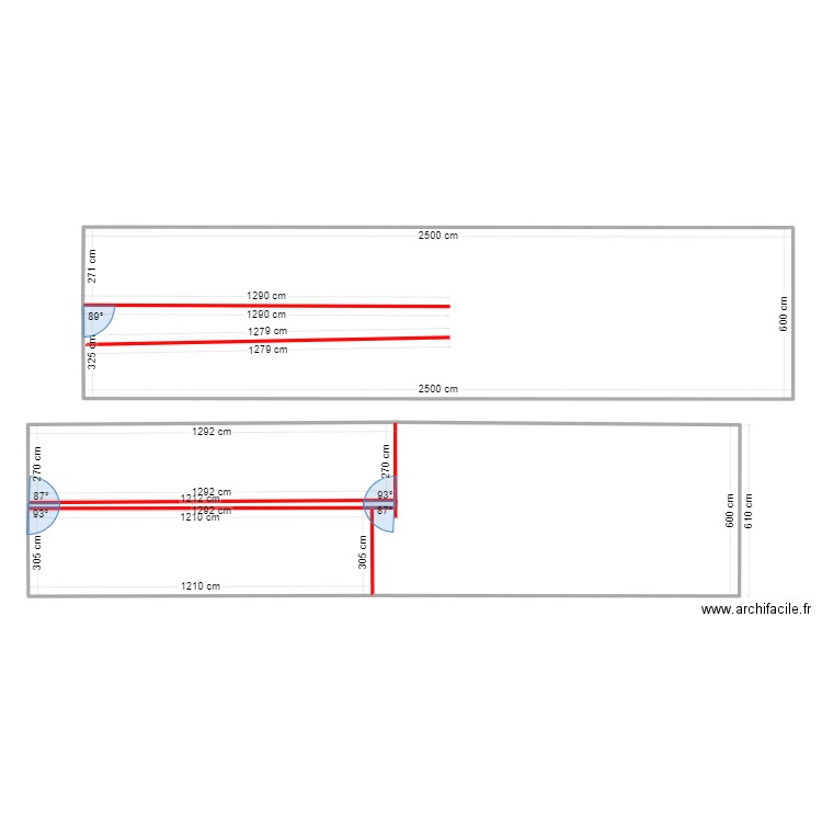 DECOUPE TABLETTES CAGIBI. Plan de 4 pièces et 224 m2