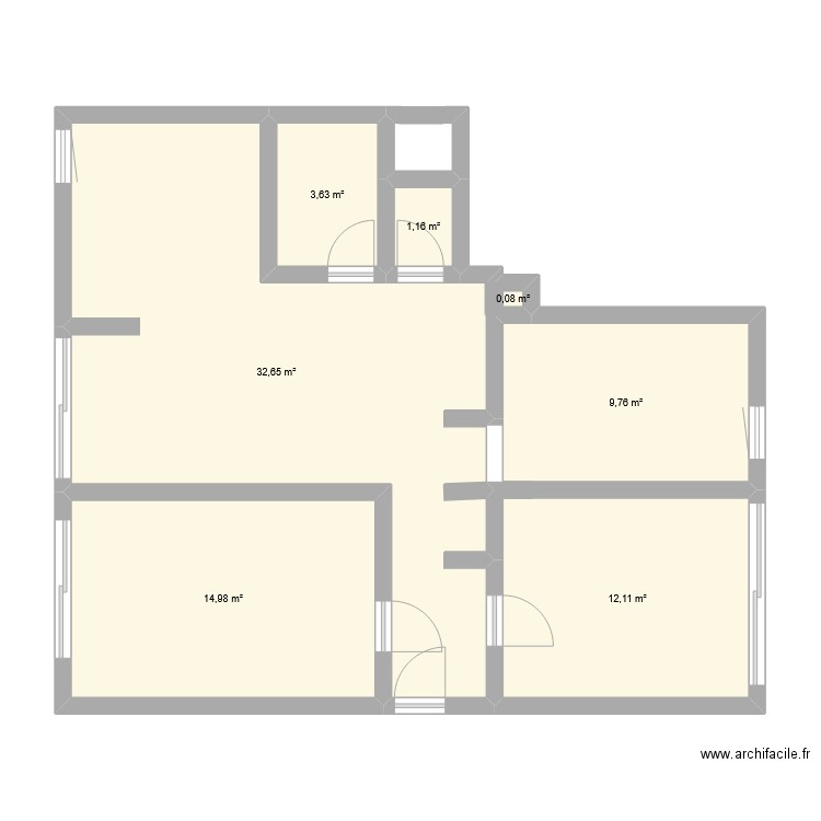 Clos idéal. Plan de 7 pièces et 74 m2