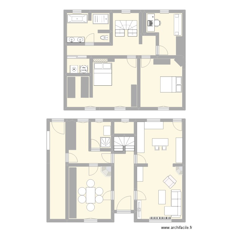 Maison Taillefontaine. Plan de 14 pièces et 164 m2