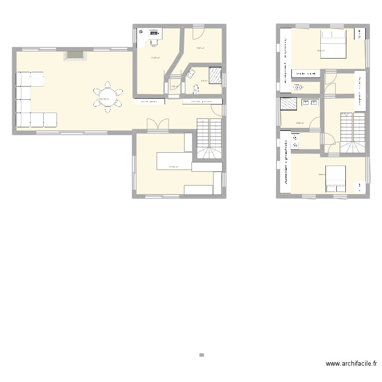 garage-sud. Plan de 11 pièces et 174 m2