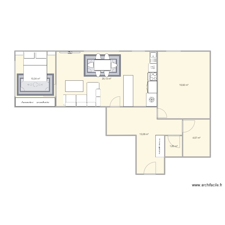 ESTEREL. Plan de 6 pièces et 70 m2