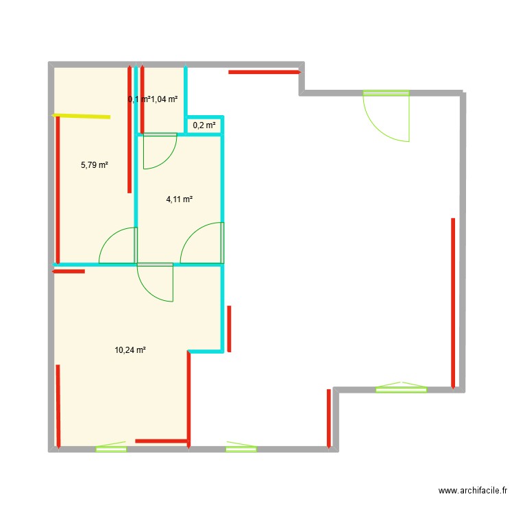 CHRISTOPHE BOTELHO PELICANO. Plan de 6 pièces et 21 m2