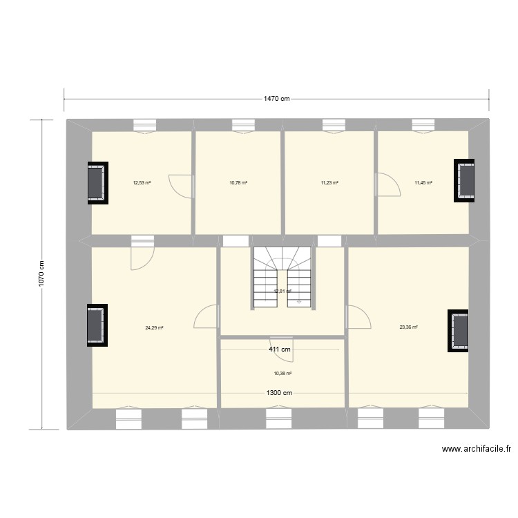 CAROLE & LUDO  EDL 1° E. Plan de 8 pièces et 117 m2