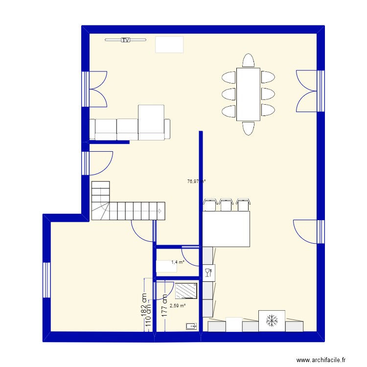 Maison_Limay. Plan de 3 pièces et 81 m2