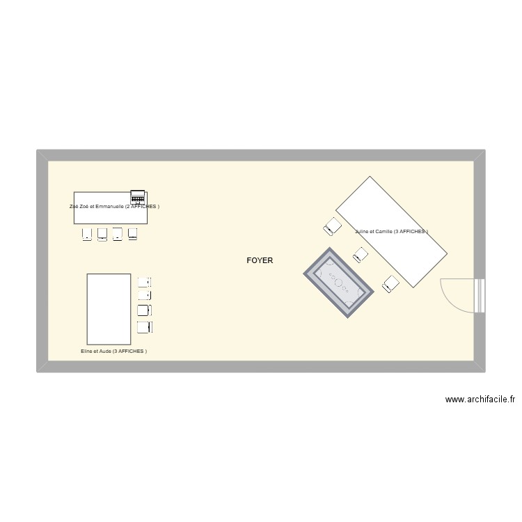 foyer. Plan de 1 pièce et 48 m2