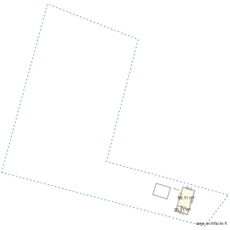 cadastre. Plan de 2 pièces et 125 m2